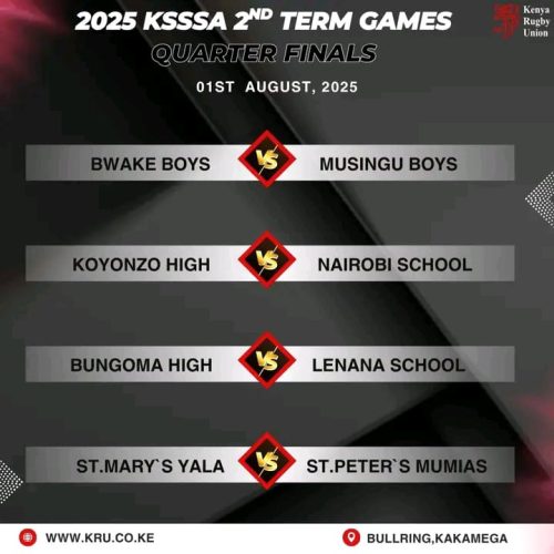 Rugby 7s quarterfinals of the national term two games happening in Kakamega County. Photo/ KRU/ FACEBOOK/https://www.facebook.com/officialKRU
