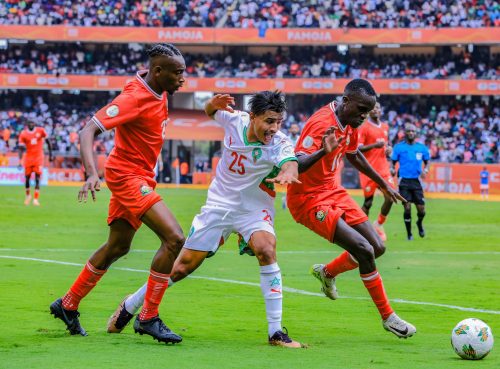 Harambee Stars Vs Morocco during their last match:PHOTO/@Football_Kenya/X