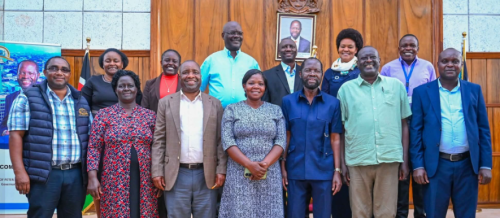 JOOTRH transition committee poses with Kisumu Governor Anyang Nyong'o (in a kaunda suit) on August 12, 2025. PHOTO/https://web.facebook.com/JOOTRH