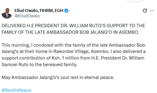 A screenshot of the statement by Eliud Owalo on Thursday, August 7, 2025. PHOTO/@EliudOwalo/X
