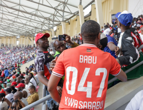 Embakasi East MP Babu Owino interacts with fans at the Kasarani Stadium on August 22, 2025. PHOTO/https://web.facebook.com/babuowinongili