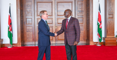 Neil Wigan and President William Ruto at the State House on Monday, August 11, 2025. PHOTO/https://web.facebook.com/williamsamoei
