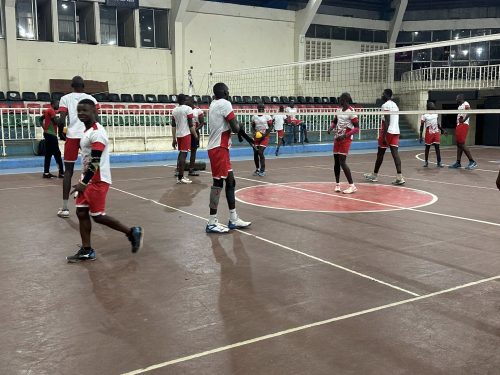 Kenya U-20 volleyball players in training. PHOTO/https://www.facebook.com/Kenya Volleyball Federation