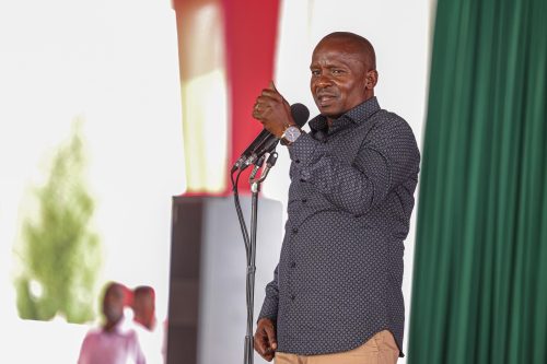 Deputy President Kithure Kindiki speaking to young people from Embu County in Irunduni, Tharaka Nithi County on Septemeber 2, 2025. PHOTO/https://www.facebook.com/KithureKindiki