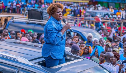 Lands CS Alice Wahome addresses a gathering during her tour of Murang'a County on September 16, 2025. PHOTO/https://www.facebook.com/HonAliceMuthoniWahome