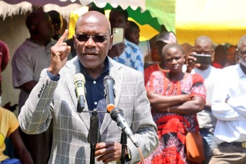 Khalwale during a burial in Mumias West. PHOTO/@DrBKhalwale/X