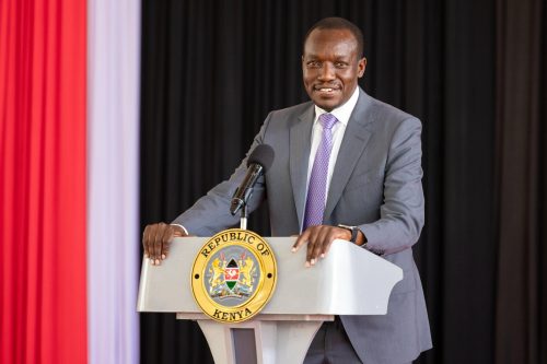 Governor Simba Arati during the Gusii leaders’ meeting at State House. PHOTO/@WilliamsRuto/X