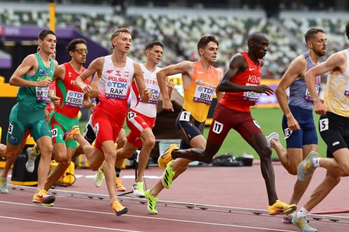 Timothy Cheruiyot (11) during the men’s 1500m heat in Tokyo. PHOTO/@OlympicsKe/X