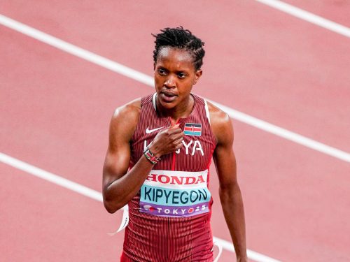 Faith Kipyegon during the women’s 1500m semi-finals in Tokyo. PHOTO/@TrackGazette/X