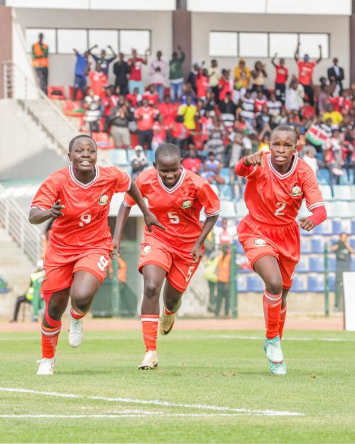Rising Starlets during their match against Ethiopia at Ulinzi Complex. PHOTO/@husseinmoha/X