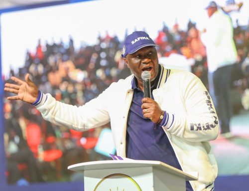 Willis Otieno during his address during Safina's NDC. PHOTO//@SafinaPartyKE/X