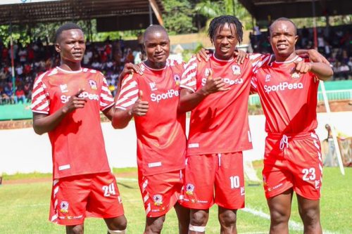 Michira and his teammates celebrate at Gusii Stadium. PHOTO/@FootballKe_90/X