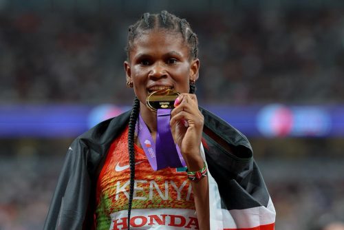 Lilian Odira during the women’s 800m final at the World Athletics Championships in Tokyo. PHOTO/@WilliamsRuto/X