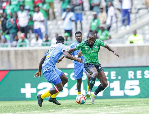 Players in action during Gor Mahia vs Bidco United clash at Kasarani Stadium on Sunday, September 21, 2025. PHOTO/@OfficialGMFC/X