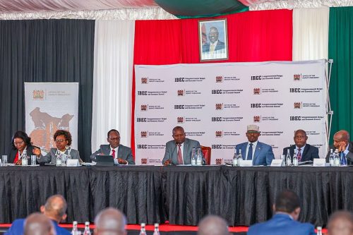 Leaders during the 28th Ordinary Session of the Intergovernmental Budget and Economic Council (IBEC) in Karen. PHOTO/@KenyaGovernors/X