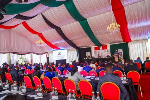 Leaders during the 28th Ordinary Session of the Intergovernmental Budget and Economic Council (IBEC) in Karen. PHOTO/@KenyaGovernors/X