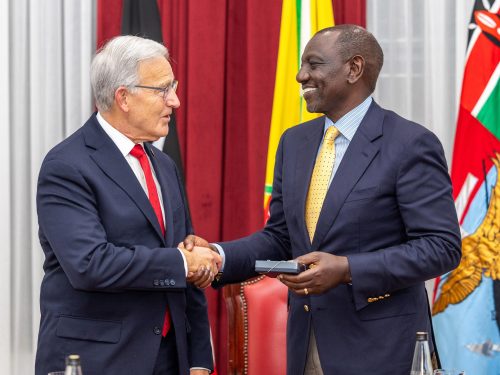 President William Ruto with Nebraska Secretary of State Bob Evnen during the signing of the MoU at State House, Nairobi, on September 2, 2025. PHOTO/@WilliamsRuto/X