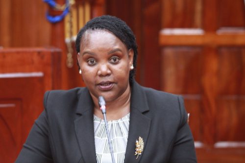 High Commissioner to Windhoek, Namibia Nominee Florence Bore appearing before the parliamentary committee on September 3, 2025. PHOTO/@NAssemblyKE/X
