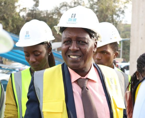 Principal Secretary for the State Department of Roads Joseph Mbugua during inspection of Green Park Terminus: PHOTO/@KeNHAKenya/X