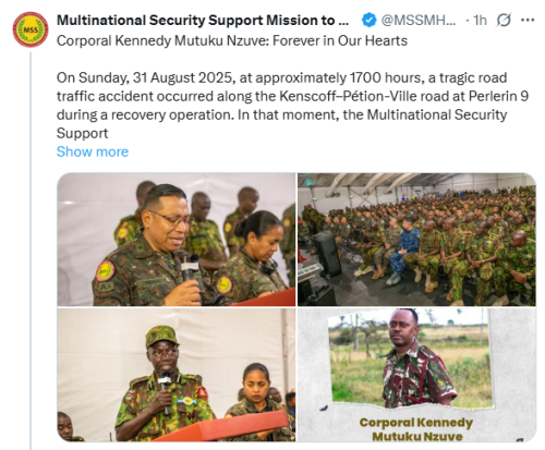 X Post by MSS honouring fallen officer, PHOTO/Screengrab by People Daily Digital