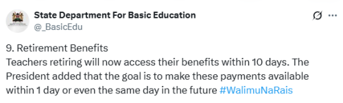 X post by State Department For Basic Education.  PHOTO/Screengrab by People Daily Digital