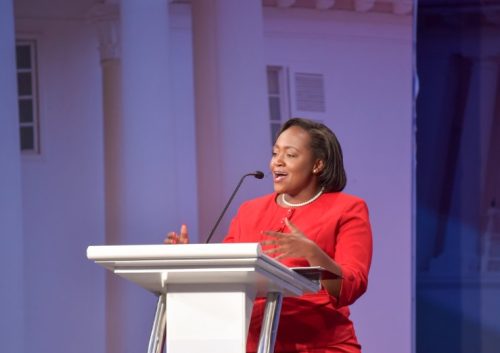 Former Roots Party Presidential running mate Justina Wamae at a past address. PHOTO/@justinawamae/X