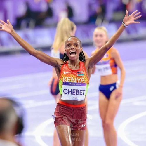 Beatrice Chebet at the Paris 2025 Tokyo Championship: PHOTO/@OlympicsKe/X
