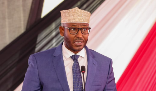Wajir Governor Ahmed Abdullahi speaks during a past public function. PHOTO/https://x.com/HEAhmedJiir