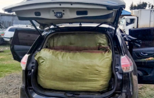 A vehicle detained for possession of bhang. PHOTO/@NPSOfficial_KE/X