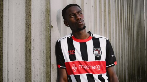 Clarke Oduor after joining Grimsby Town. PHOTO/@officialgtfc/X