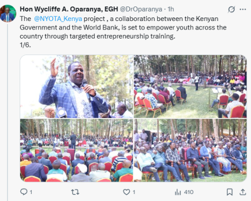 Cooperatives CS Wycliffe Oparanya in Lugari on Friday, September 19, 2025. PHOTO/Screen grab by People Daily Digital/@DrOparanya/X
