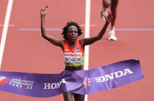 Peres Jepchirchir wins the women's marathon in Tokyo: PHOTO/facebook.com/WorldAthletics