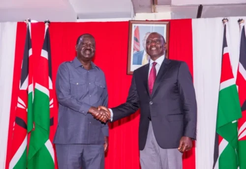 President William Ruto and ODM leader Raila Odinga.PHOTO/@WilliamsRuto/X