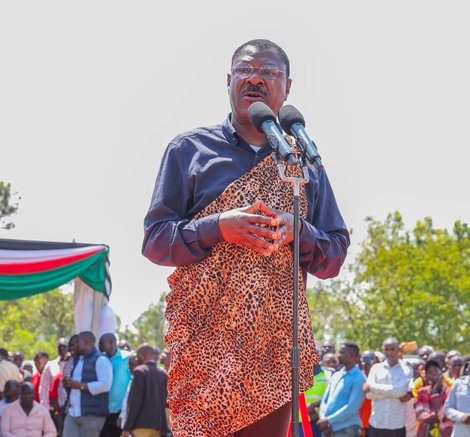 National Assembly Speaker Moses Wetang’ula during an event in Teso South: PHOTO/@HonWetangula/X