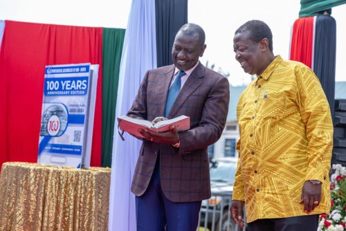 William Ruto with Musalia Mudavadi during the Nyang’ori PAG Church Centenary in Vihiga County on Saturday, October 4. PHOTO/https://www.facebook.com/William Samoei Ruto