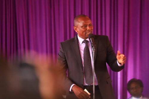 Kimani Ichungwa while speaking during the funeral service of douglas Kanja's father in Nyeri On thursday, october 23, 2025. PHOTO//https://www.facebook.com/photo/?fbid=1417678799713389&set=pcb.1417687136379222