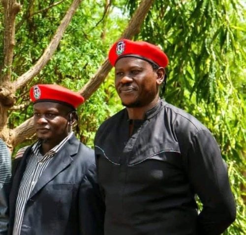 Kenyan activists Bob Njagi and Nicholas Oyoo (in stripped shirt). PHOTO/@HEBobiwine/X