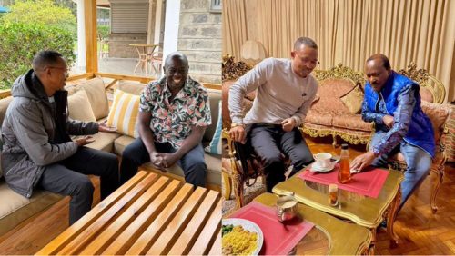 A photo collage of Mohammed Ali with Rigathi Gachagua and Kalonzo Musyoka. PHOTO/@MohaJichoPevu/X