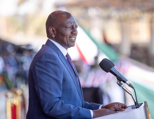President William Ruto delivers his Mashujaa Day speech at Ithookwe Stadium in Kitui on October 20, 2025. PHOTO/@WilliamsRuto/X