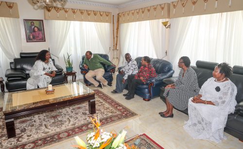 Uhuru Kenyatta with Mama Ida, and Oburu Odinga during the visit to Raila Odinga’s grave in Bondo on Mashujaa Day. PHOTO/@4thPresidentKE/X
