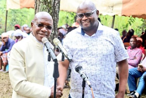 A past photo of Seth Panyako and Boni Khalwale. PHOTO//@DrBKhalwale/X