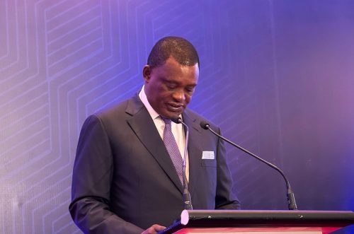Justin Muturi during the 2025 Democracy Union of Africa Forum. PHOTO/@HonJBMuturi/X