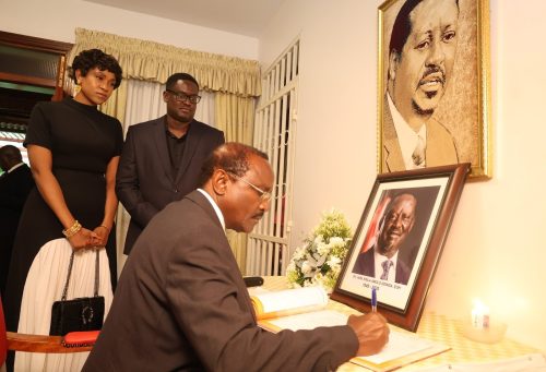 Wiper Party Leader Kalonzo Musyoka signing a condolence book in the past: PHOTO/facebook.com/kalonzomusyoka