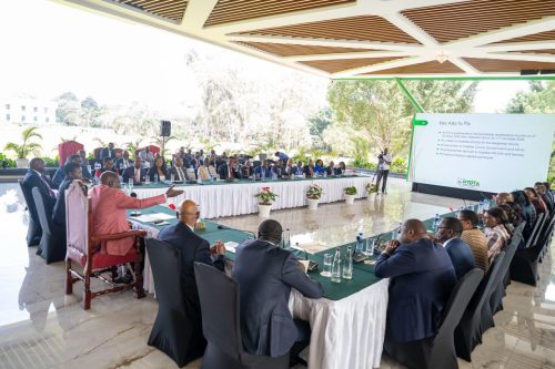 President William Ruto with Principal Secretaries during the NYOTA Projec briefing on Friday, October 3, 2025 at State House, Nairobi. PHOTO/State House
