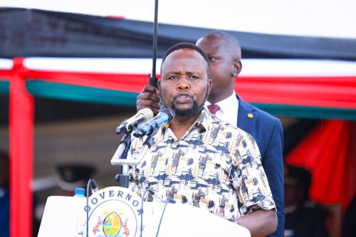 Trans Nzoia Governor George Natembeya speaking during a past event: PHOTO/@Cleophasmalala/X