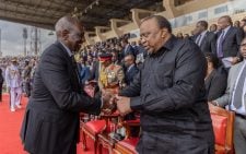 Ruto, Uhuru arrive for Raila Odinga’s burial service at JOOUST