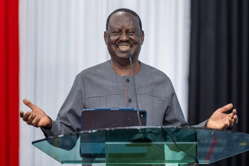 ODM Party Leader Raila Odinga speaking during during a past event: PHOTO/@RailaOdinga/X