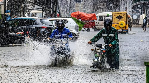 A photo of motorbike navigating via heavy rains. Image used for illustration. PHOTO/Pexels