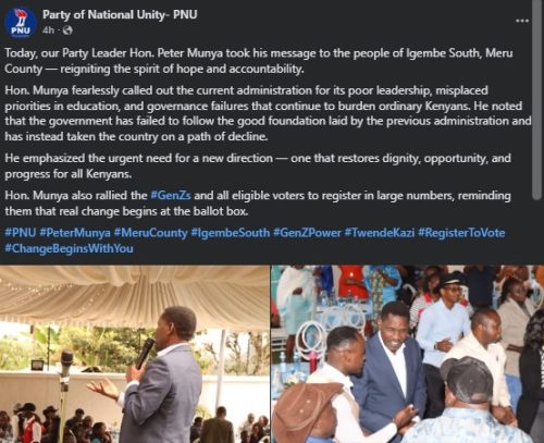 Part of the statement from PNU. PHOTO/Screengrab by PD Digital/https://www.facebook.com/Partyofnationalunity