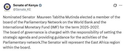 X post by the Senate. PHOTO/Screengrab by People Daily Digital.
